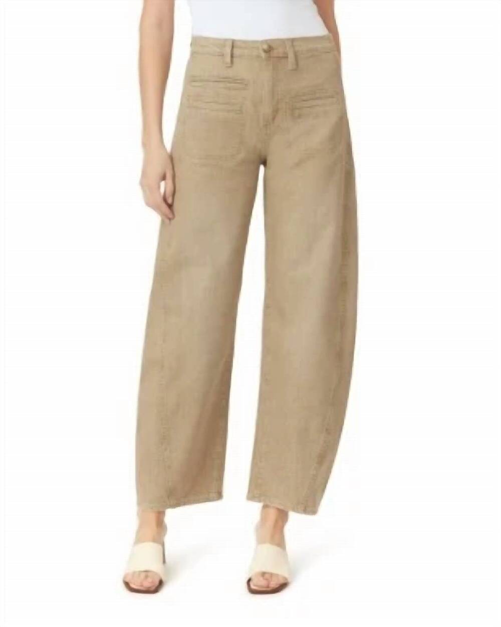 NEW HABITUAL evie long patch pocket barrel jeans in brown